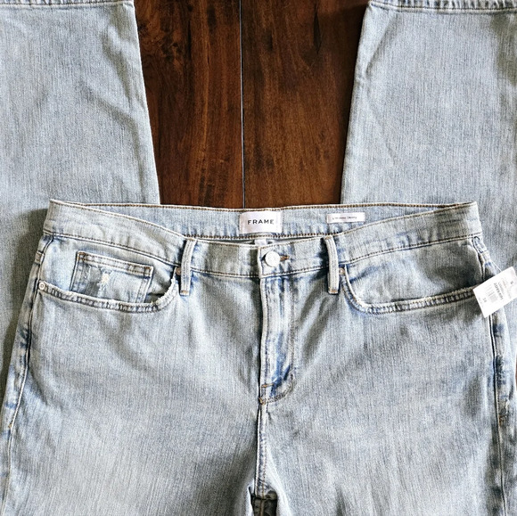 Frame Men's Denim L'Homme Skinny Fit Mid Rise Light Wash Distressed Jeans Sz 38 - Picture 11 of 16